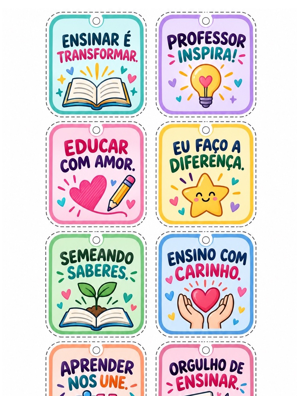 Chaveiros Dia dos Professores para Imprimir – 16 Modelos — amostra 2: 16 modelos de chaveiros do Dia dos Professores para…