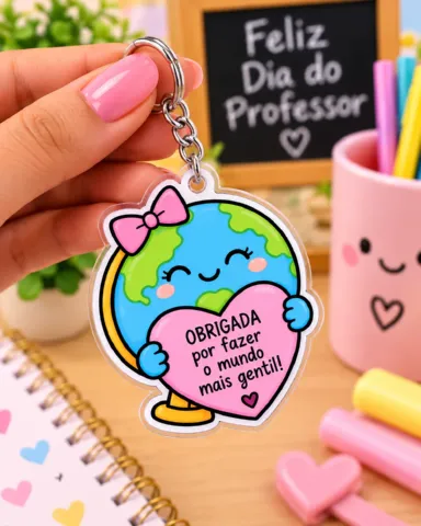 Chaveiros Dia dos Professores para Imprimir – 8 Modelos em PDF — amostra 1: O material contém