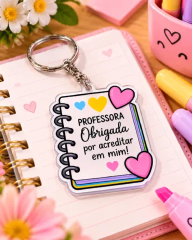Chaveiros Dia dos Professores para Imprimir – 8 Modelos em PDF — amostra 4: Arquivo com 8 modelos de chaveiros para o Dia…