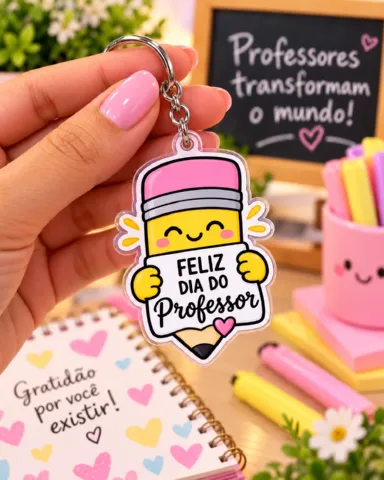 Chaveiros Dia dos Professores para Imprimir – 8 Modelos em PDF — capa do material