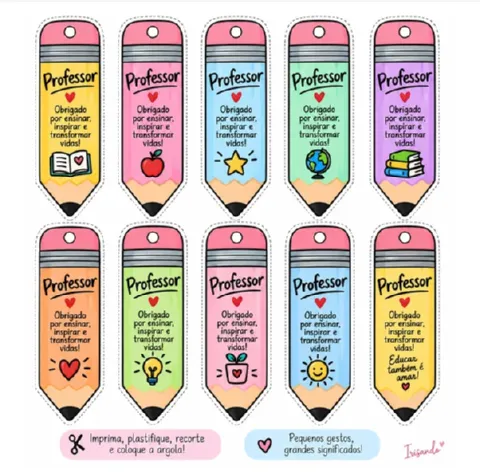 🎁 CHAVEIROS PARA PROFESSORES – 22 MODELOS PARA HOMENAGEAR COM CARINHO — amostra 3: Tags e chaveiros para o Dia dos…