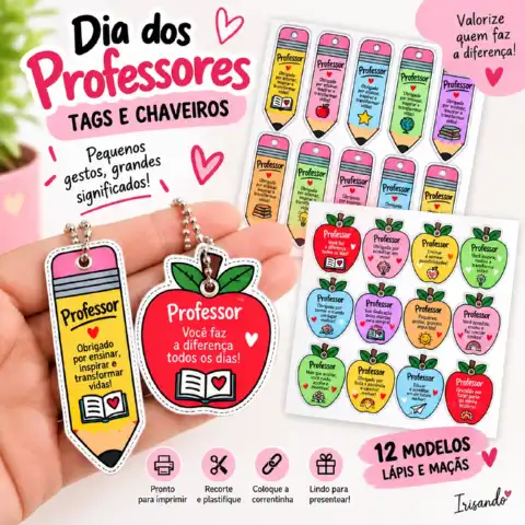 🎁 CHAVEIROS PARA PROFESSORES – 22 MODELOS PARA HOMENAGEAR COM CARINHO — capa do material