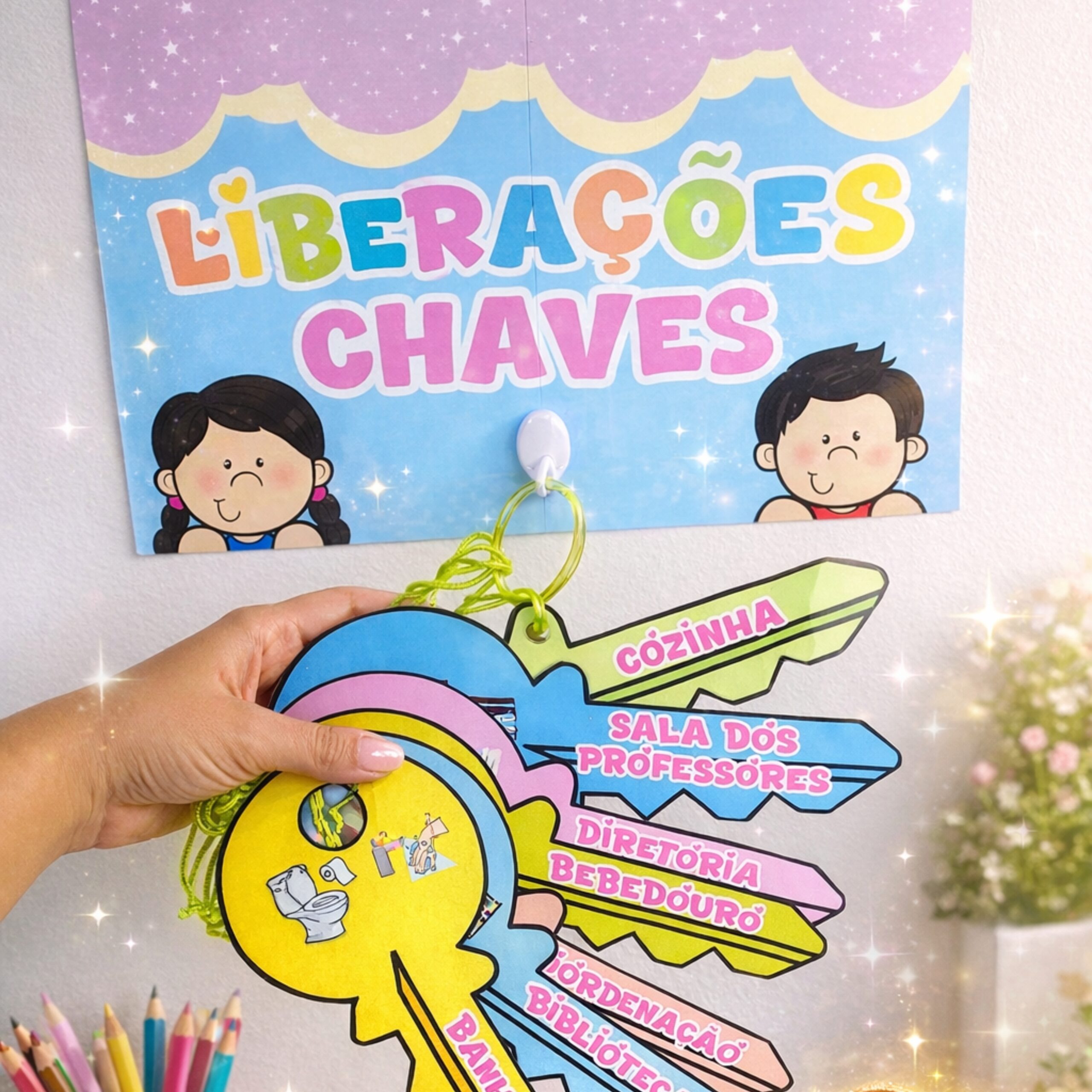 Chaves de liberação: atividade interativa | Educação Infantil — Atividades para Educação Infantil: Chegou um material…
