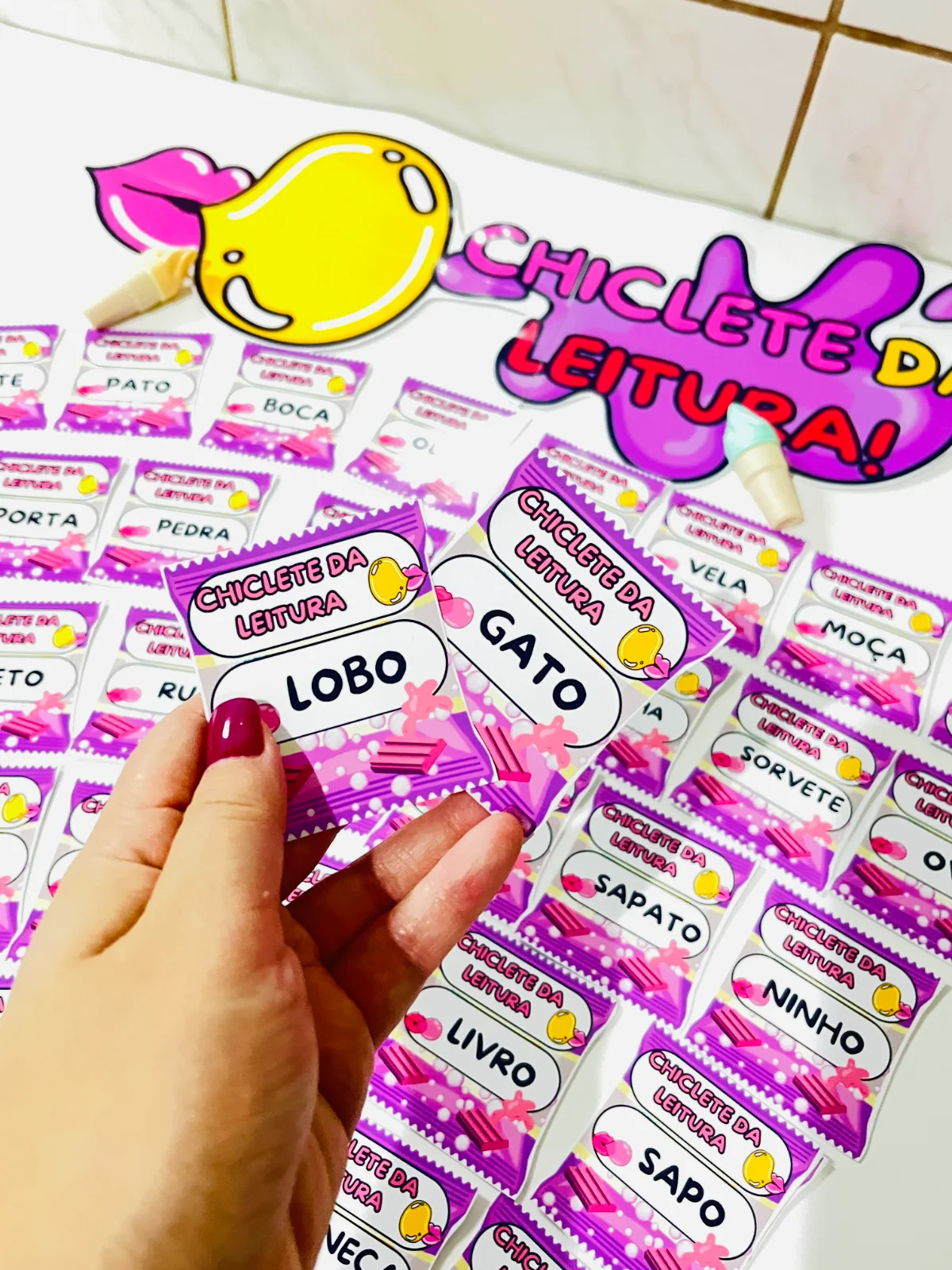 Chiclete da Leitura - Recurso de Alfabetização — Alfabetização para Educação Infantil: Apresentamos o Chiclete da Leitura :…