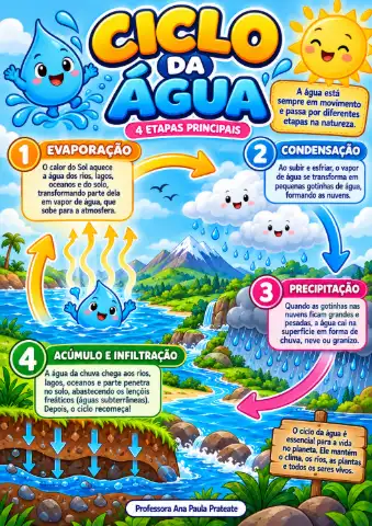 CICLO DA ÁGUA EM HISTÓRIA EM QUADRINHOS PARA IMPRIMIR PDF — amostra 2: O que vem no material