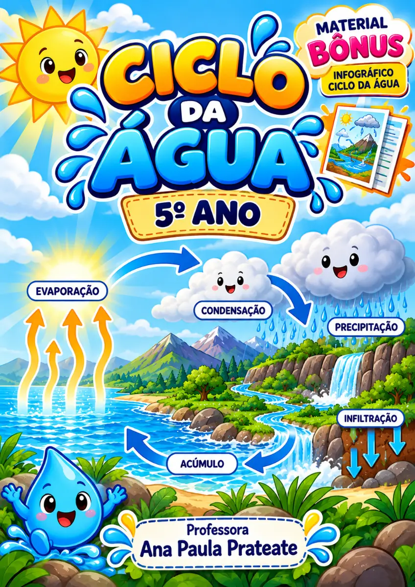 CICLO DA ÁGUA EM HISTÓRIA EM QUADRINHOS PARA IMPRIMIR PDF — Atividades para 5º ano: Ensino Fundamental Ciclo da água…