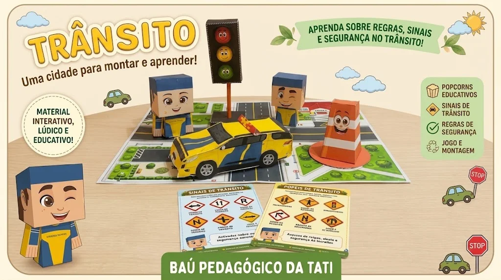 Cidade do Trânsito: Jogo Educativo para Aprender Brincando — amostra 5: Jogo educativo sobre trânsito para montar cidade,…