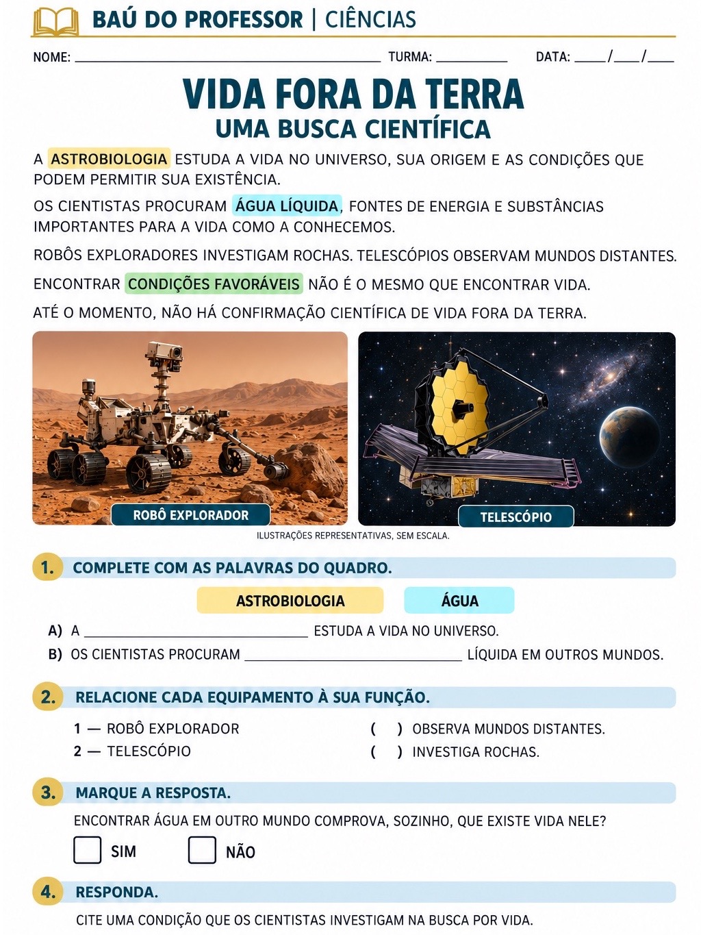 Ciências 9º Ano: Atividades Adaptadas para AEE em PDF — 66 Páginas — amostra 3: Caderno de Ciências com 66 páginas de…