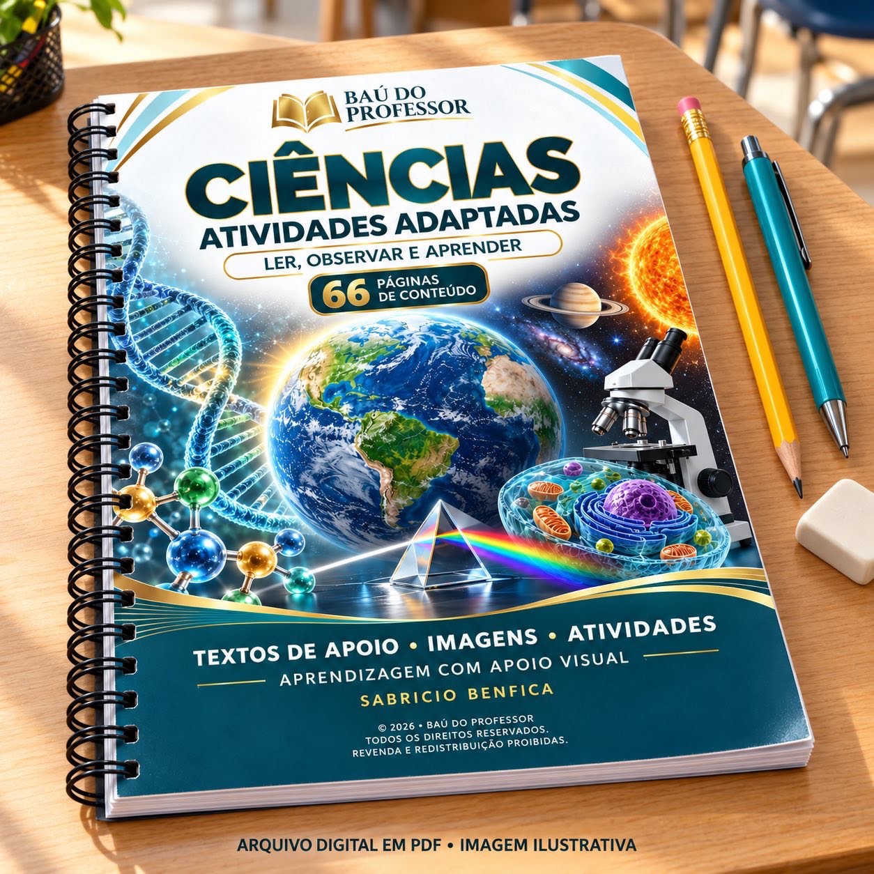 Ciências 9º Ano: Atividades Adaptadas para AEE em PDF — 66 Páginas — Ciências para Fundamental II (6º–9º): Caderno de…