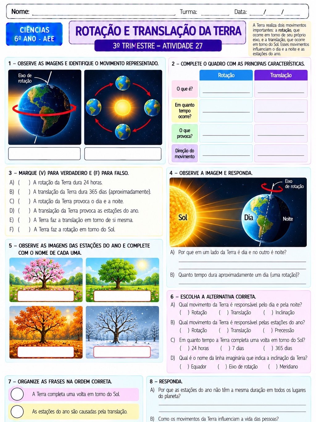 Ciências Adaptadas AEE 6º Ano | 30 Atividades em PDF — amostra 3: 30 atividades de Ciências adaptadas para o 6º ano e AEE,…