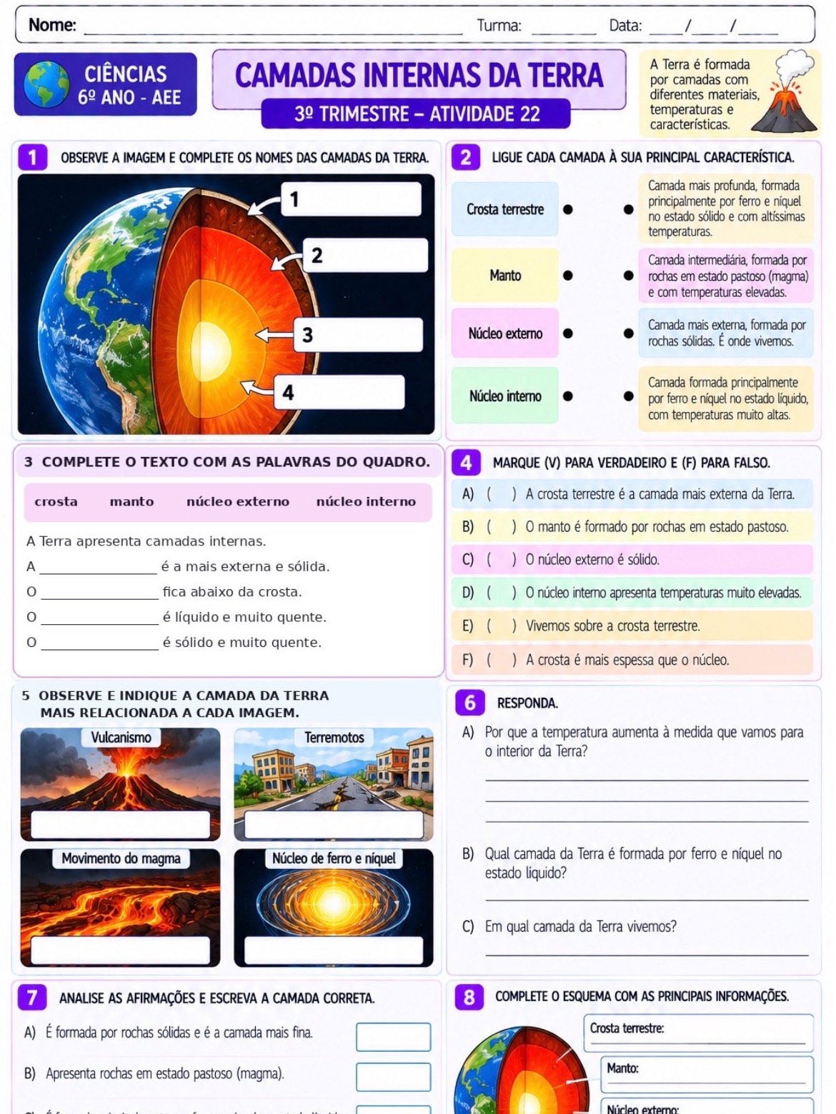 Ciências Adaptadas AEE 6º Ano | 30 Atividades em PDF — amostra 7: 30 atividades de Ciências adaptadas para o 6º ano e AEE,…