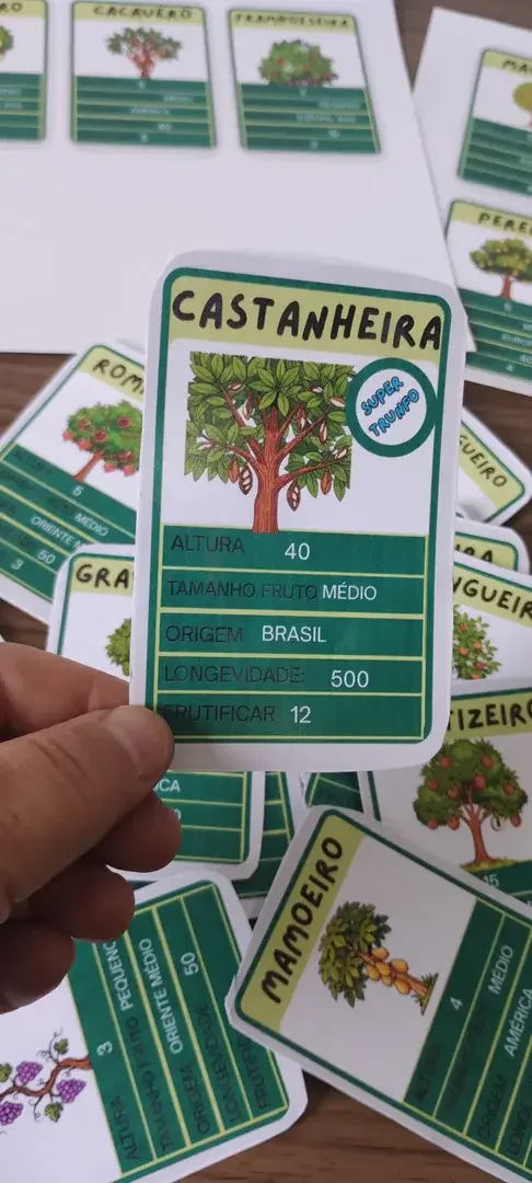 Ciências -árvores - jogo super trunfo das arvores frutíferas — amostra 2: Super Trunfo das Árvores Frutíferas – Um jogo…