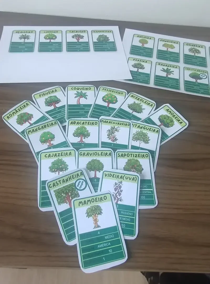 Ciências -árvores - jogo super trunfo das arvores frutíferas — amostra 3: Super Trunfo das Árvores Frutíferas – Um jogo…