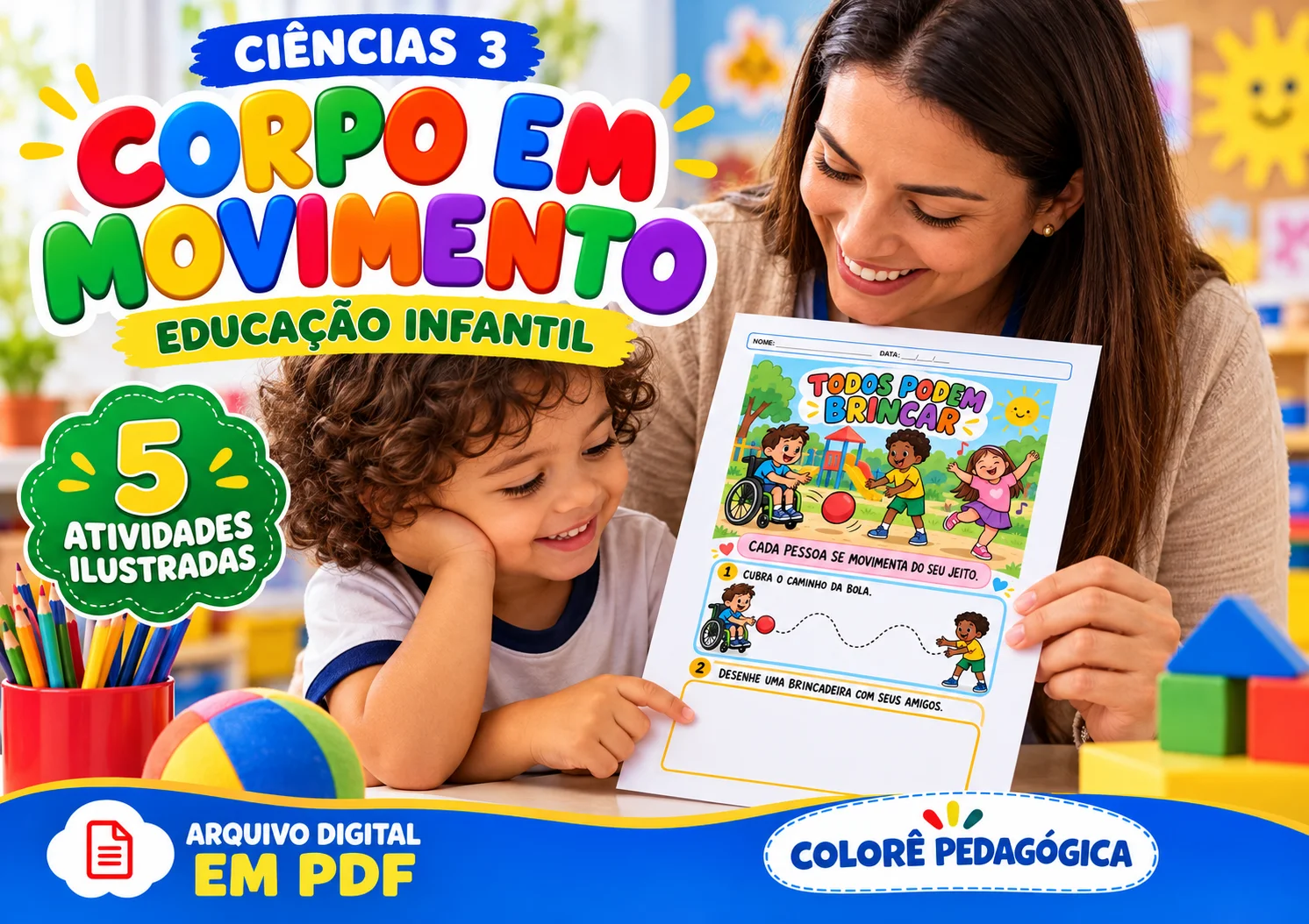 Ciências Corpo em Movimento 5 Atividades para Educação Infantil — capa do material