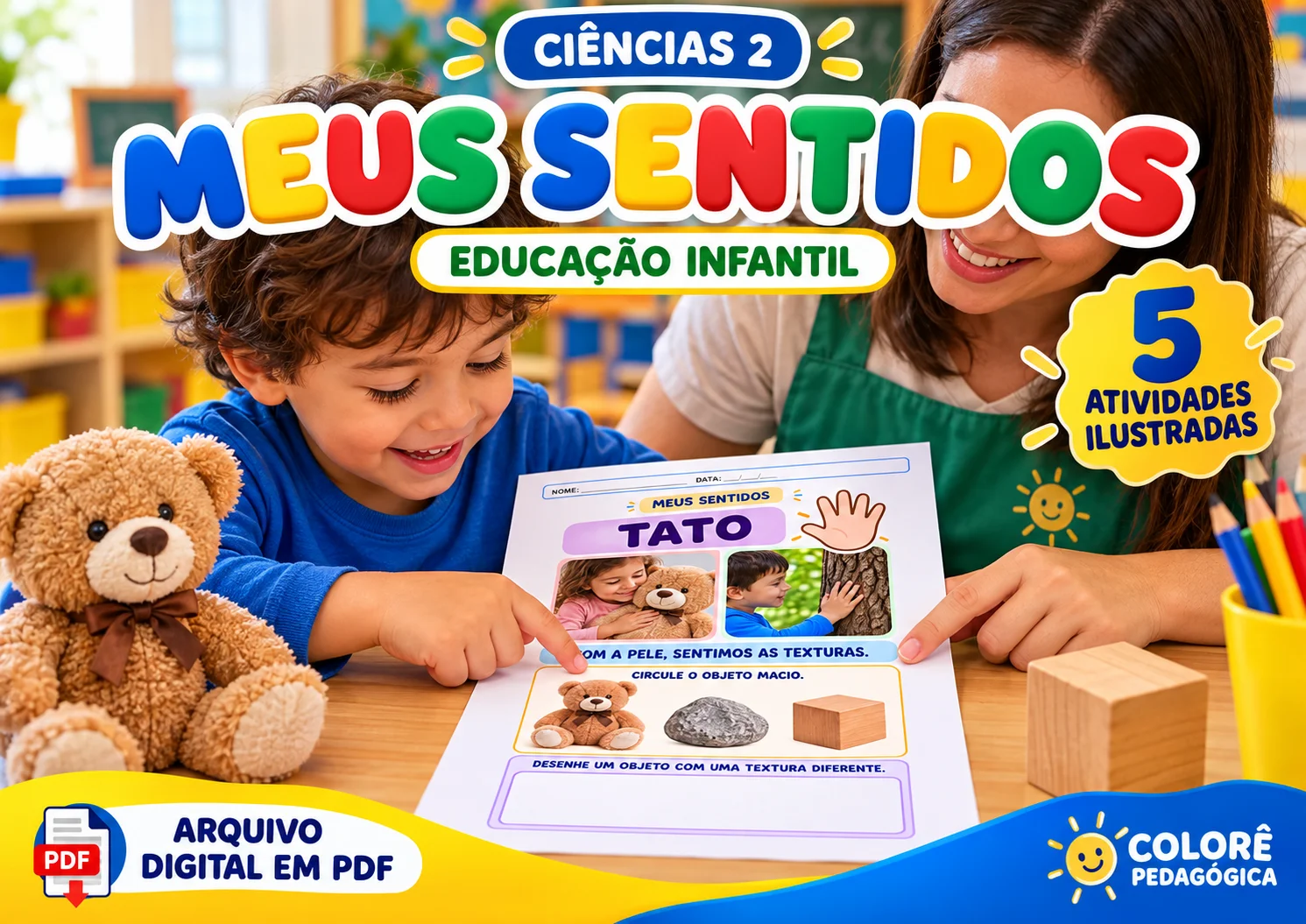 Ciências Meus Sentidos 5 Atividades Ilustradas para Educação Infantil — Ciências para Educação Infantil: ✨ DESCRIÇÃO CURTA…