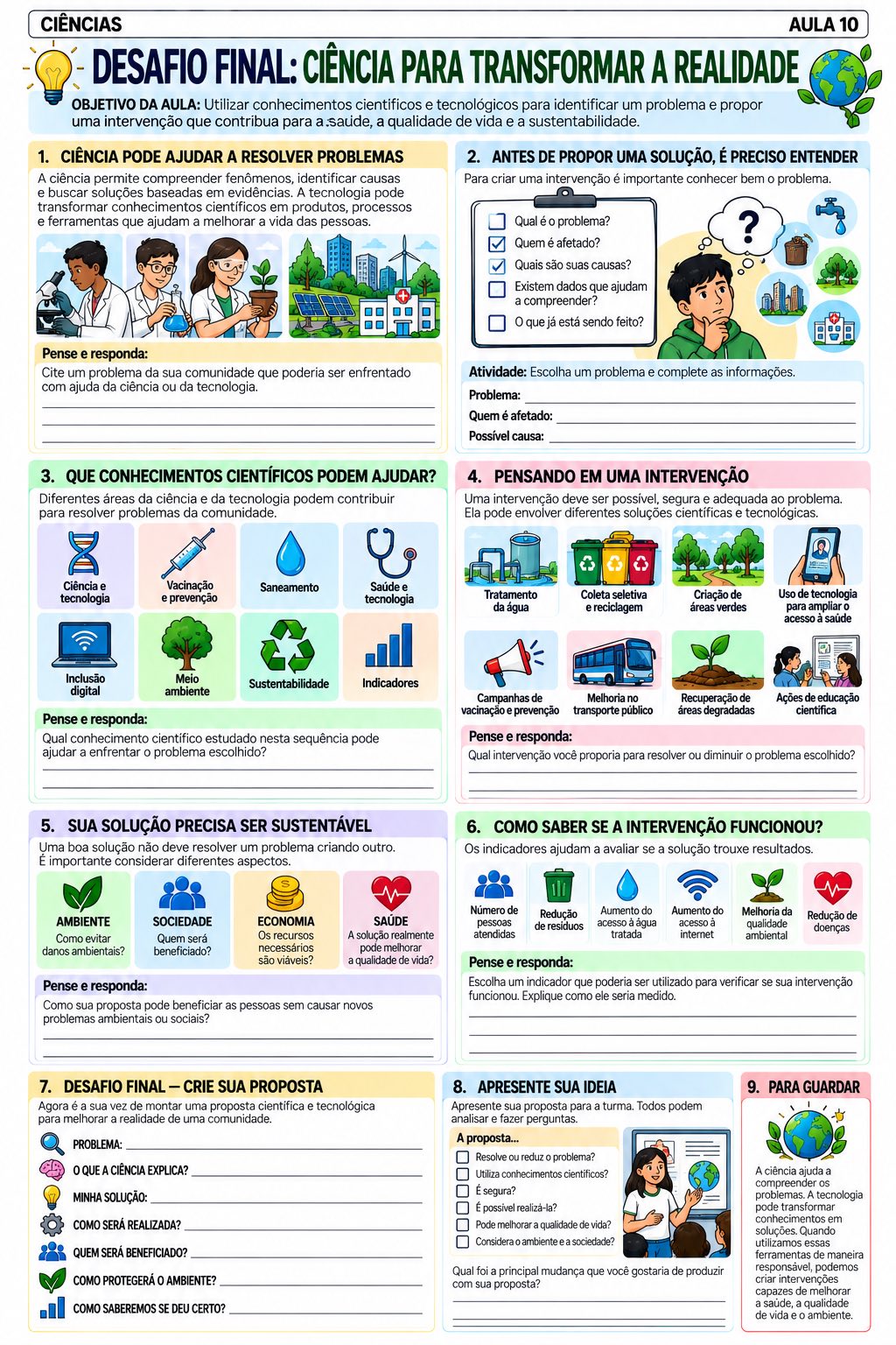 Ciências: Sequência Didática com 10 Aulas para Imprimir — amostra 1: Sequência didática de Ciências com 10 aulas sobre…
