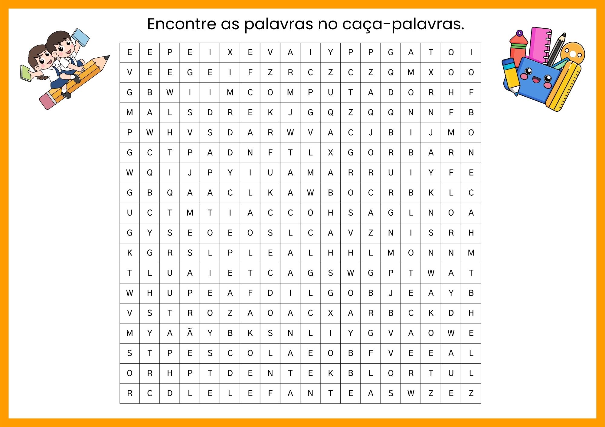 Classificação de Palavras – PDF para Imprimir — amostra 1: O que vem no material