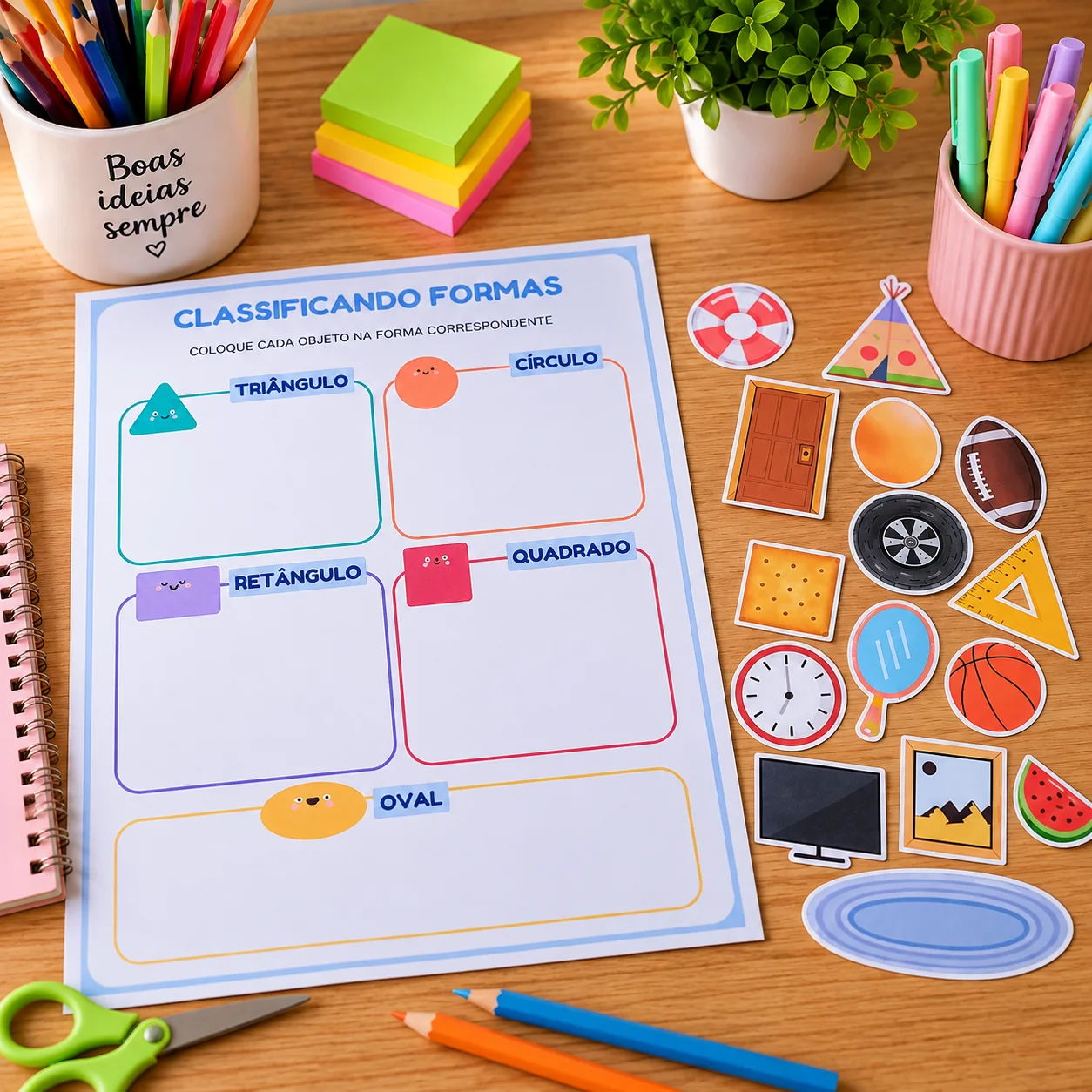 Classificando Formas Geométricas 🔶⬛ – Educação Infantil | BNCC — amostra 1: Apostila de Atividades – Educação Infantil |…