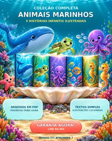 🌊🐋 Coleção Animais Marinhos — amostra 1: Coleção Animais Marinhos reúne 5 histórias infantis ilustradas, criadas…