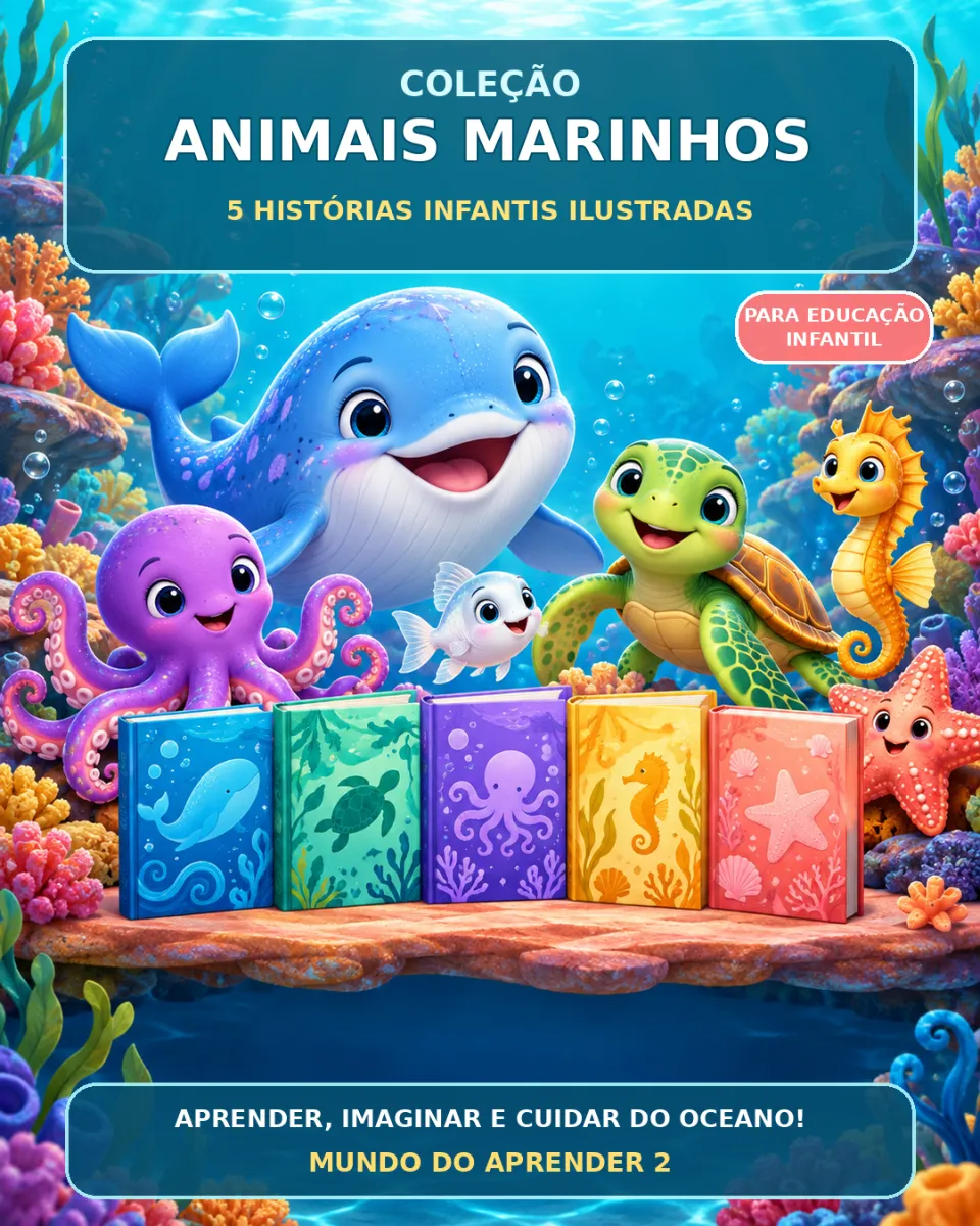 🌊🐋 Coleção Animais Marinhos — Atividades para Educação Infantil: Coleção Animais Marinhos reúne 5 histórias infantis…