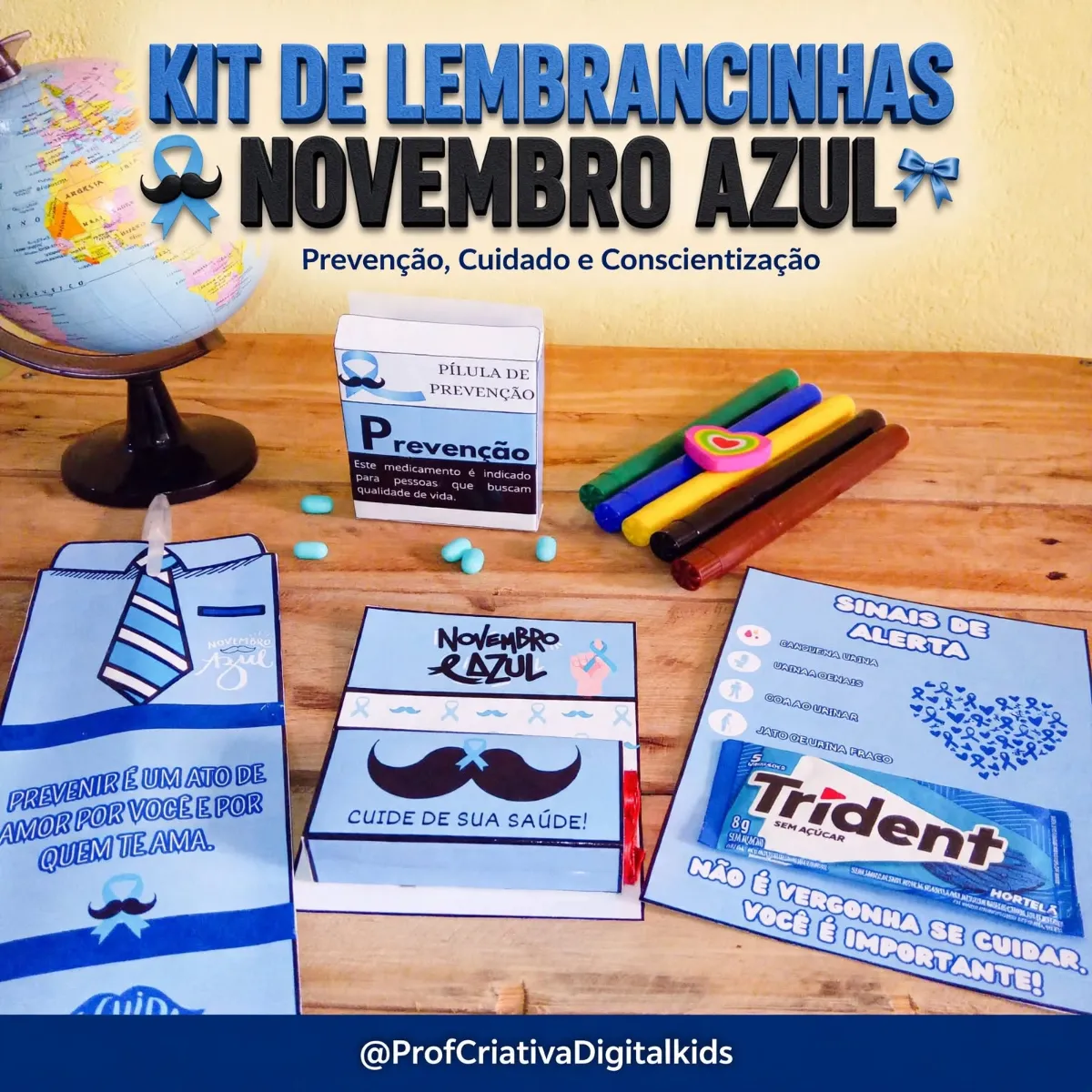 Coleção de Lembrancinhas Novembro Azul - Ensino Fundamental — Outros para Fundamental II (6º–9º): Prof, vamos falar de…