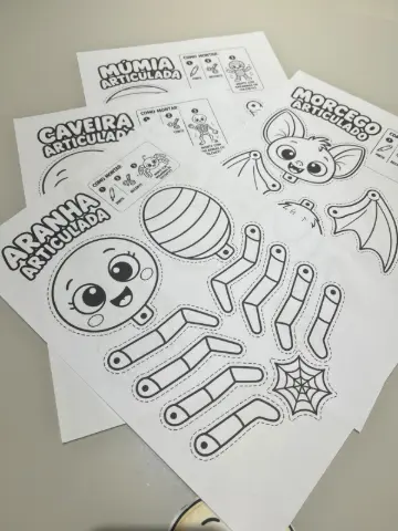 Coleção Monstrinhos Articulados Halloween — amostra 5: Professora, imagine seus alunos dando vida a aranhas, caveiras,… Coleção Monstrinhos Articulados Halloween — amostra 5: Professora, imagine seus alunos dando vida a aranhas, caveiras,…