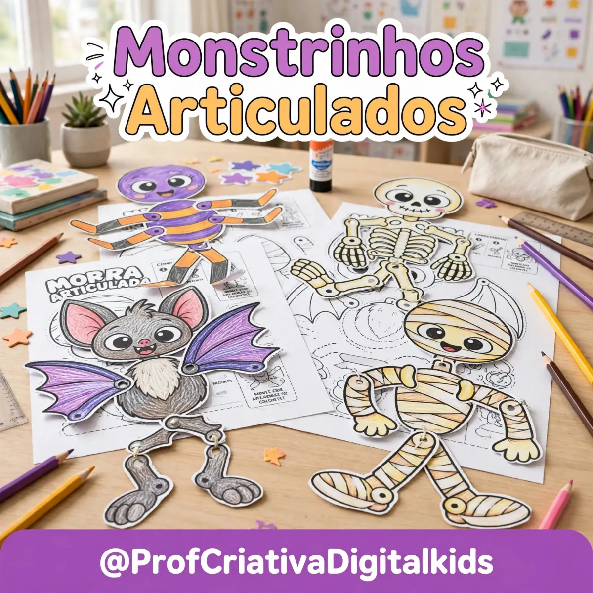 Coleção Monstrinhos Articulados Halloween — Datas comemorativas para 1º ano: Professora, imagine seus alunos dando vida a…