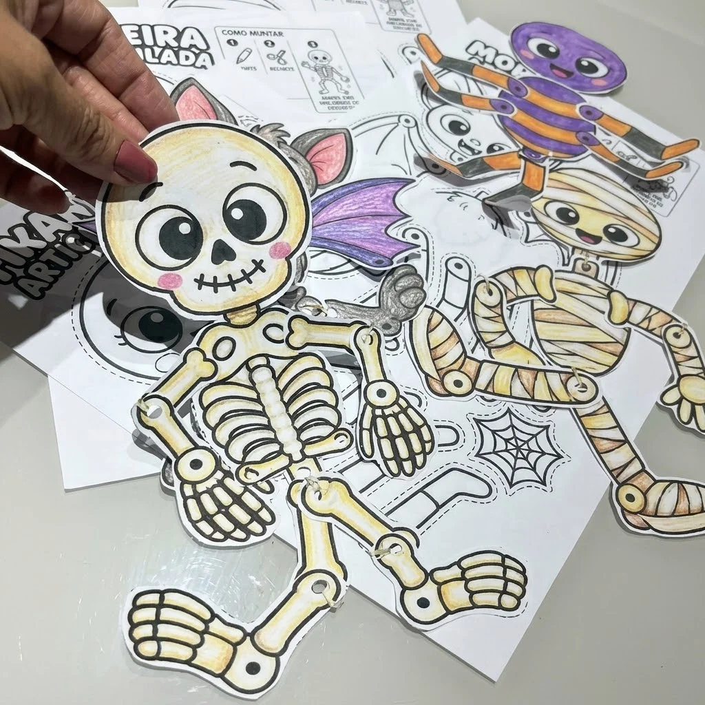 Coleção Monstrinhos Articulados para Montar e Colorir — amostra 2: 🧡 COMO UTILIZAR O MATERIAL?