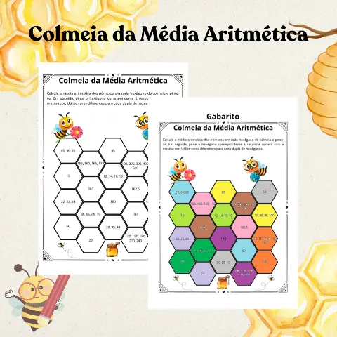 Colmeia da Média Aritmética – Atividade de Matemática em PDF — amostra 2: Torne a aprendizagem de estatística básica e…