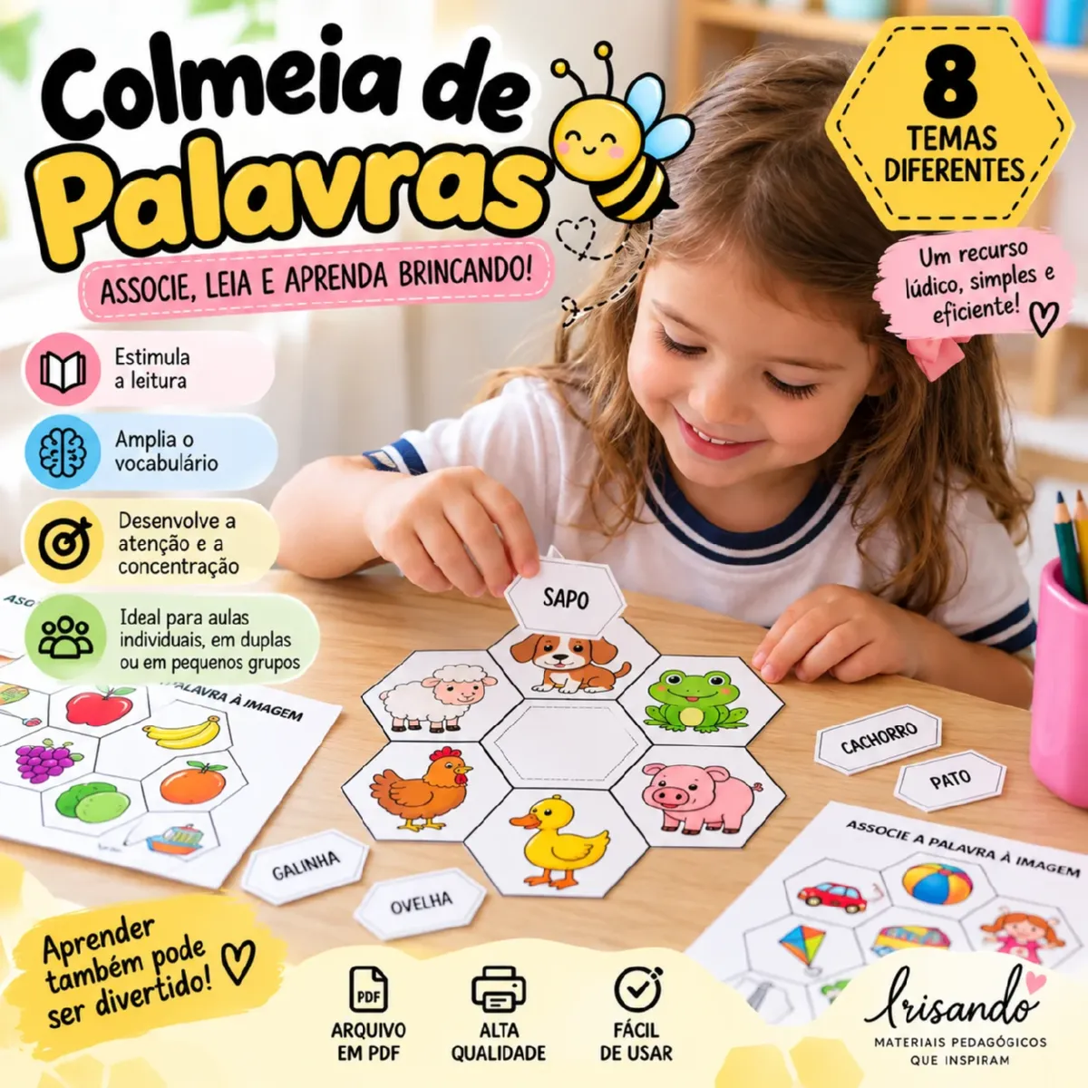 Colmeia de Palavras | Alfabetização lúdica — Alfabetização para Educação Infantil: Atividade de alfabetização com a…