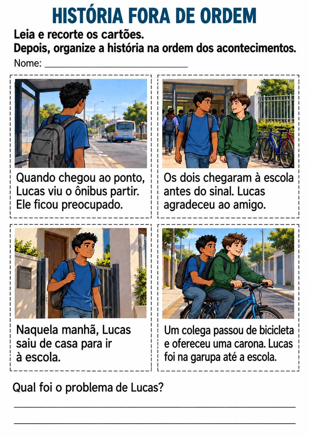 COLOCANDO A HISTÓRIA EM ORDEM: ELEMENTOS DA NARRATIVA 6° ANO — amostra 4: O material pode ser utilizado nas aulas de Língua…