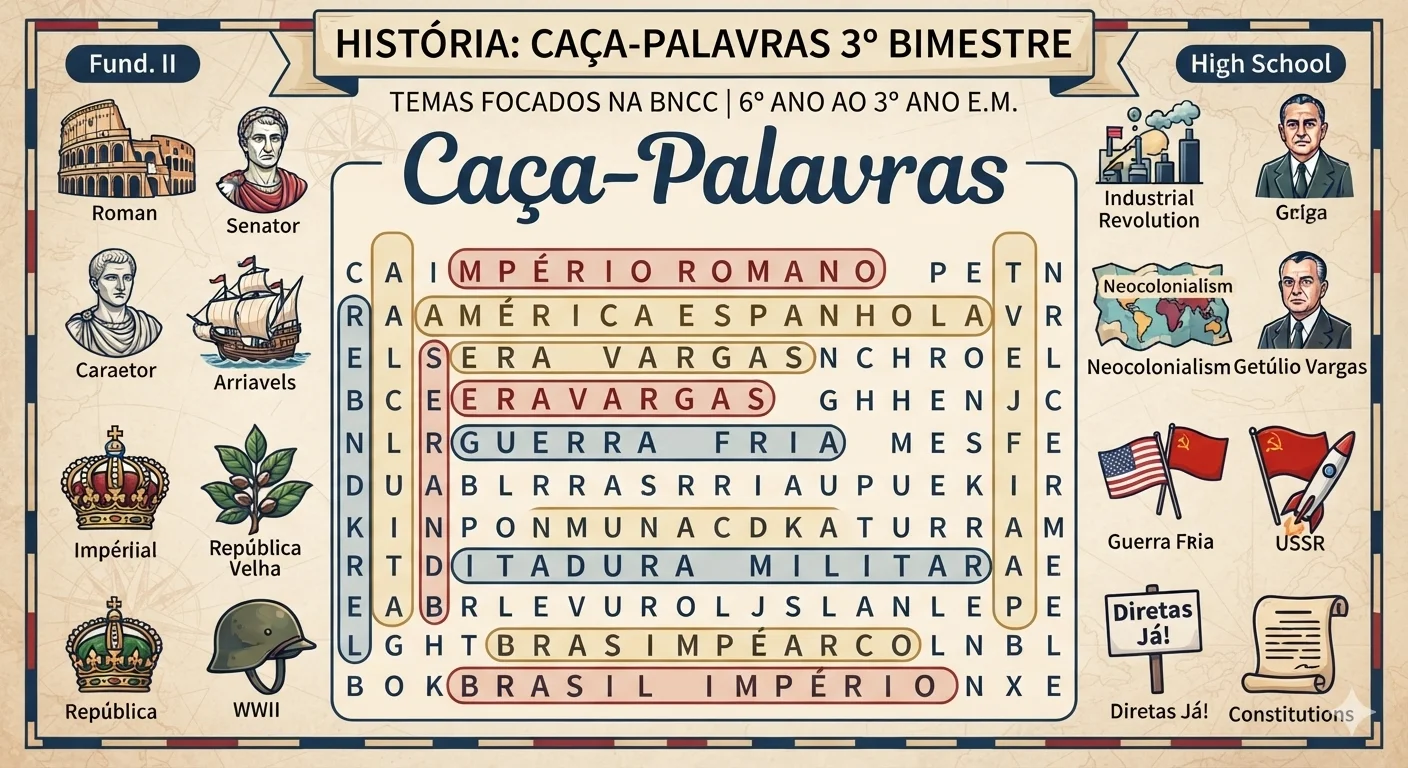 COLONIZAÇÃO DA AMÉRICA E A AMÉRICA ESPANHOLA (7° ANO) — capa do material