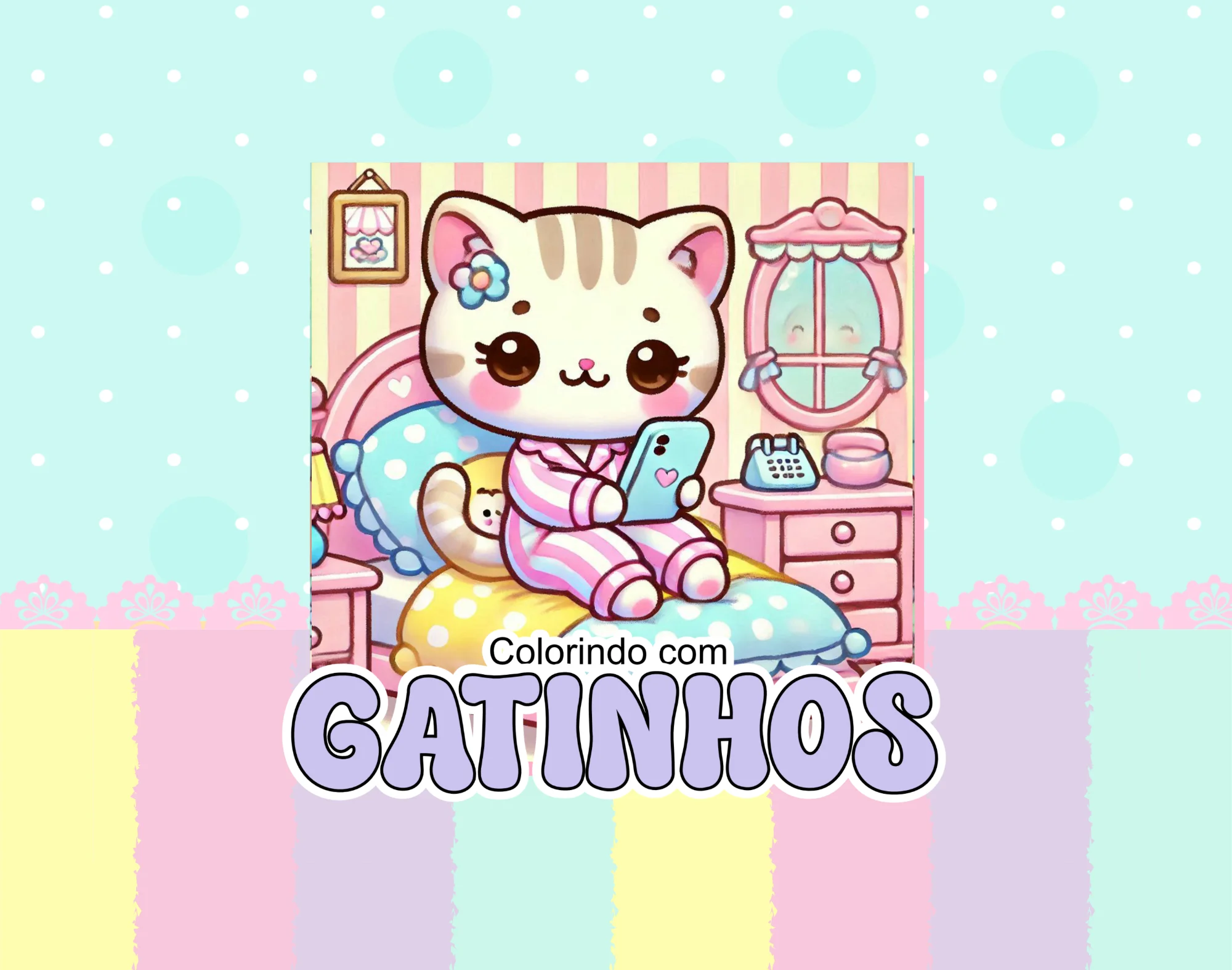 🐱💕 COLORINDO COM GATINHOS — MUITA FOFURA EM CADA PÁGINA! — capa do material