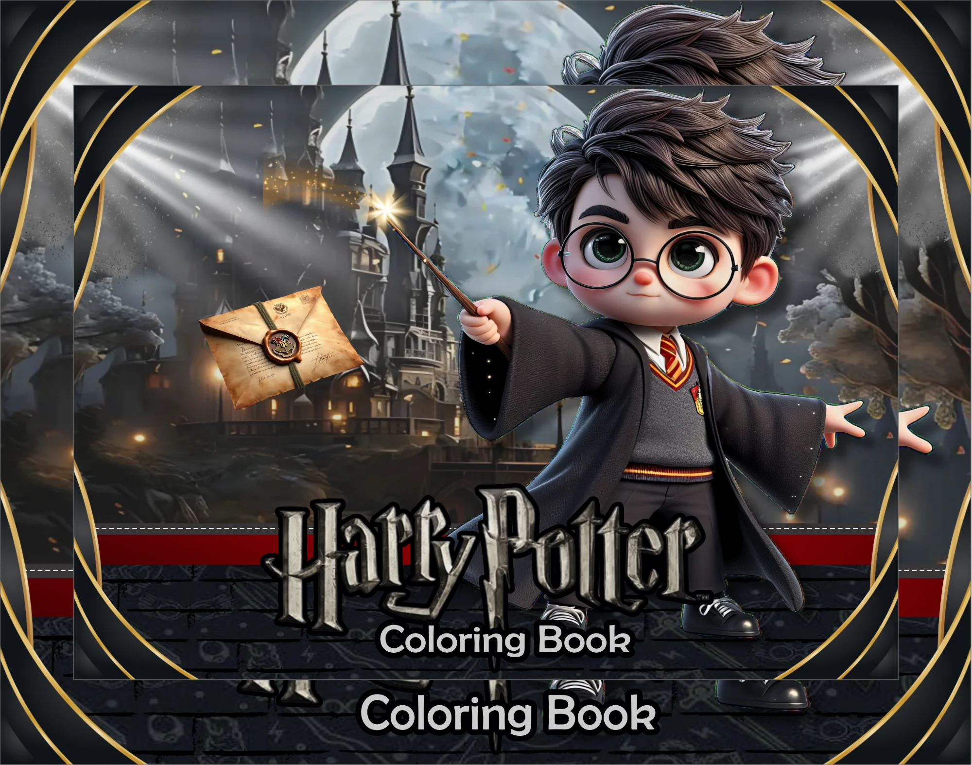 🪄✨ COLORINDO HARRY POTTER — A MAGIA COMEÇA COM AS CORES! — capa do material