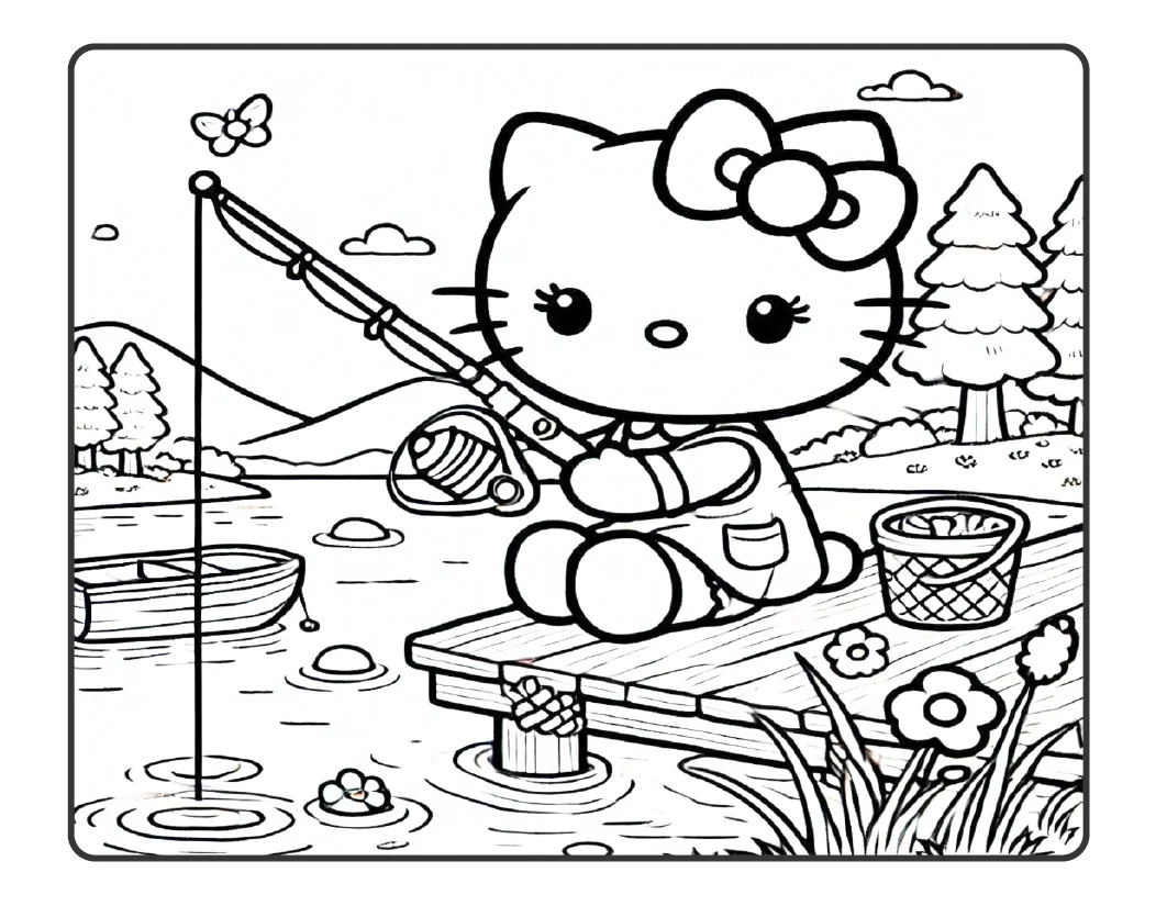 🎀✨ COLORINDO HELLO KITTY — DIVERSÃO E CRIATIVIDADE EM CADA PÁGINA! — amostra 2: 🎨 Perfeito para proporcionar momentos de…