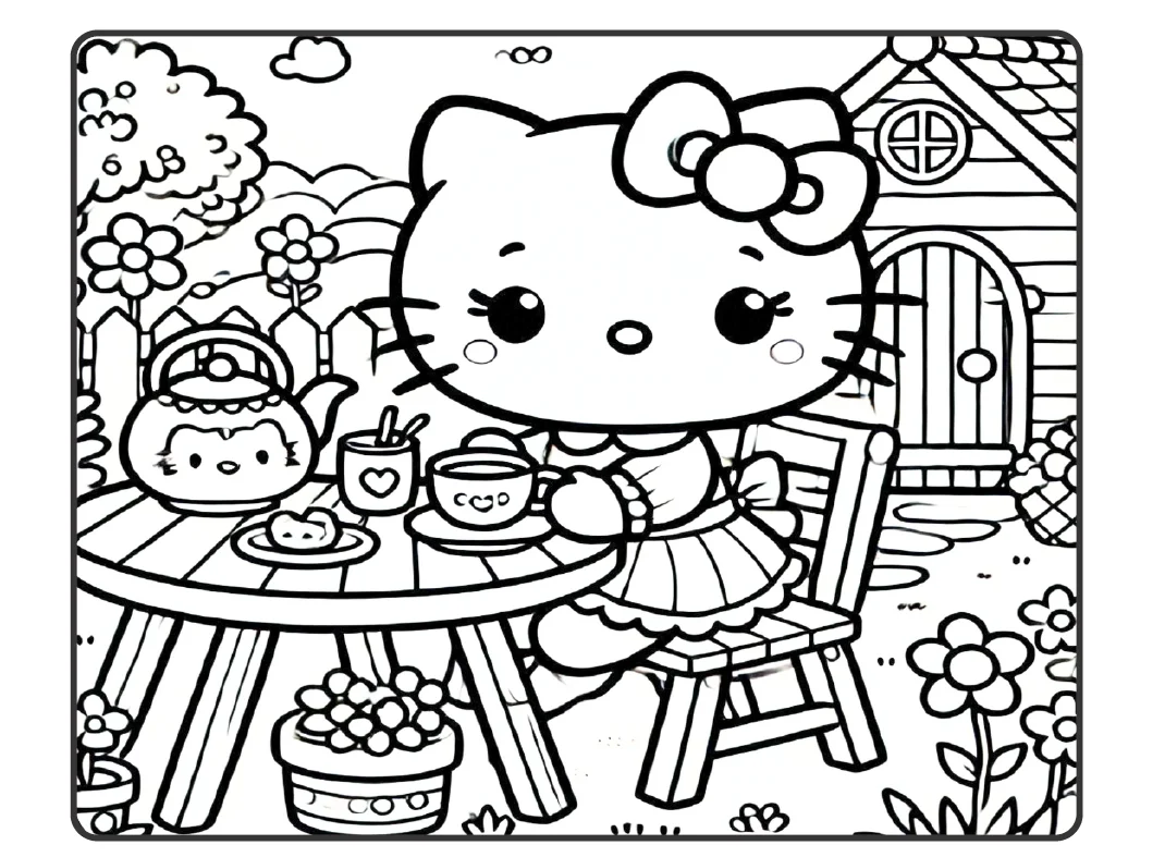🎀✨ COLORINDO HELLO KITTY — DIVERSÃO E CRIATIVIDADE EM CADA PÁGINA! — amostra 4: 🎨 Perfeito para proporcionar momentos de…