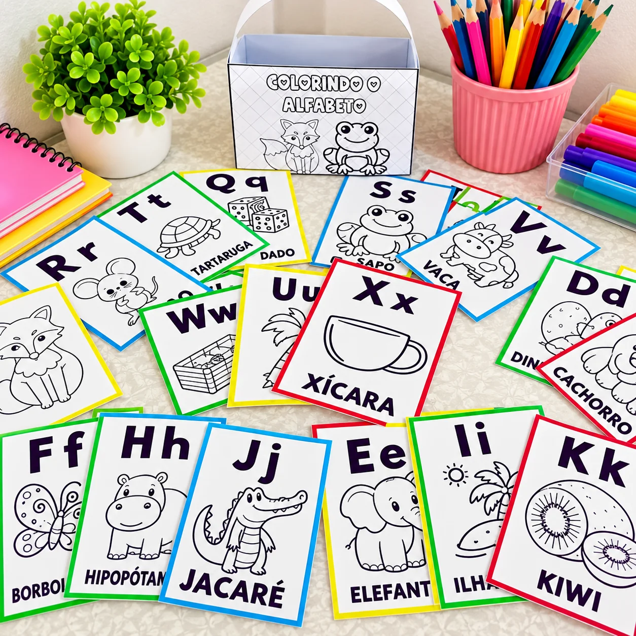 Colorindo o Alfabeto – Atividades de Pintura das Letras — Alfabetização para Educação Infantil: Colorindo o Alfabeto:…