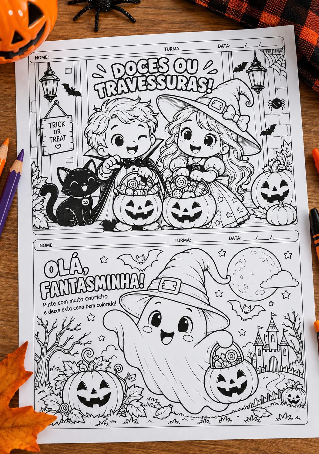Colorindo o Halloween: 10 Atividades para Colorir e se Divertir — amostra 1: COLORINDO O HALLOWEEN – 10 ATIVIDADES PARA…