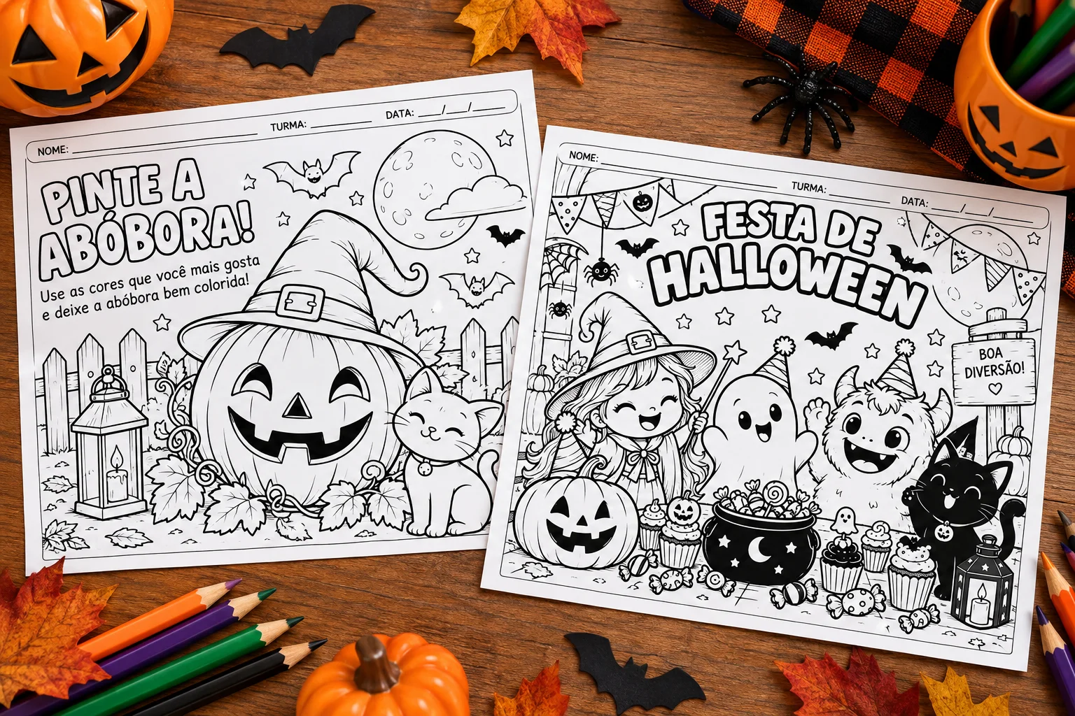 Colorindo o Halloween: 10 Atividades para Colorir e se Divertir — amostra 3: 10 atividades de Halloween para colorir, com…