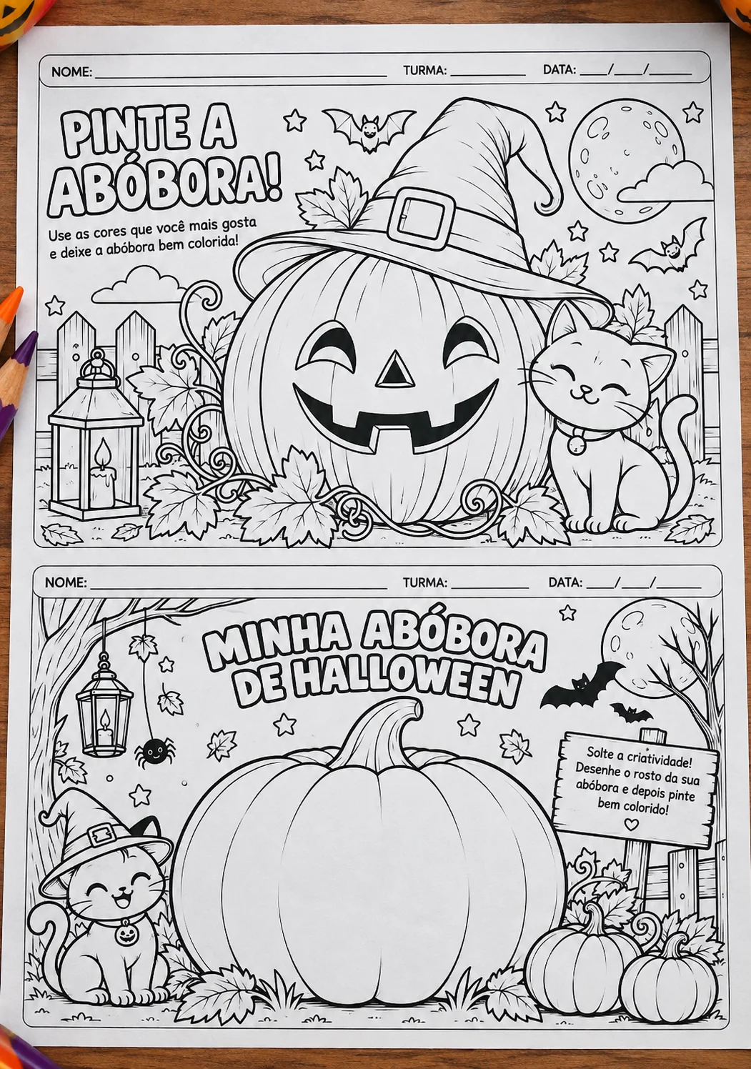 Colorindo o Halloween: 10 Atividades para Colorir e se Divertir — amostra 4: 10 atividades de Halloween para colorir, com…