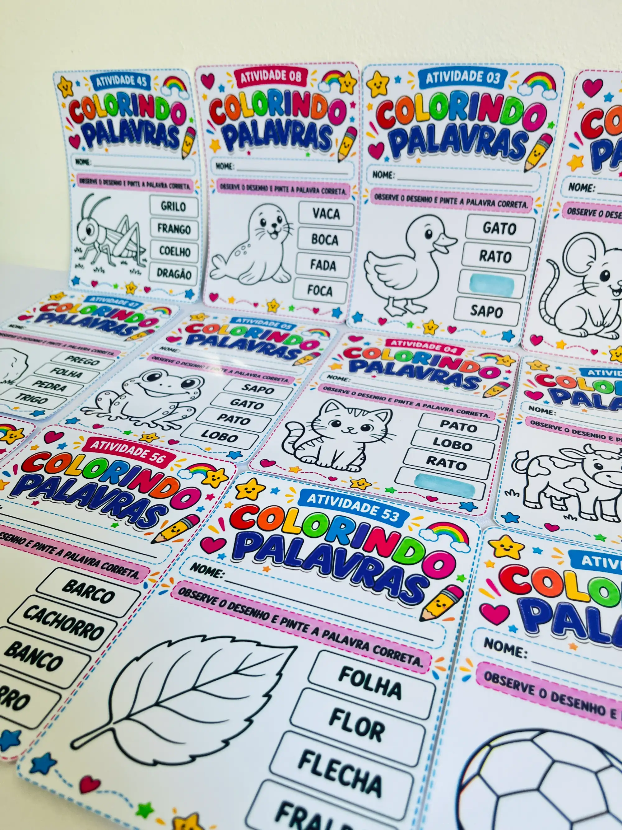 Colorindo Palavras – 60 Atividades de Alfabetização para Imprimir — amostra 2: Propostas de como utilizar em sala de aula?
