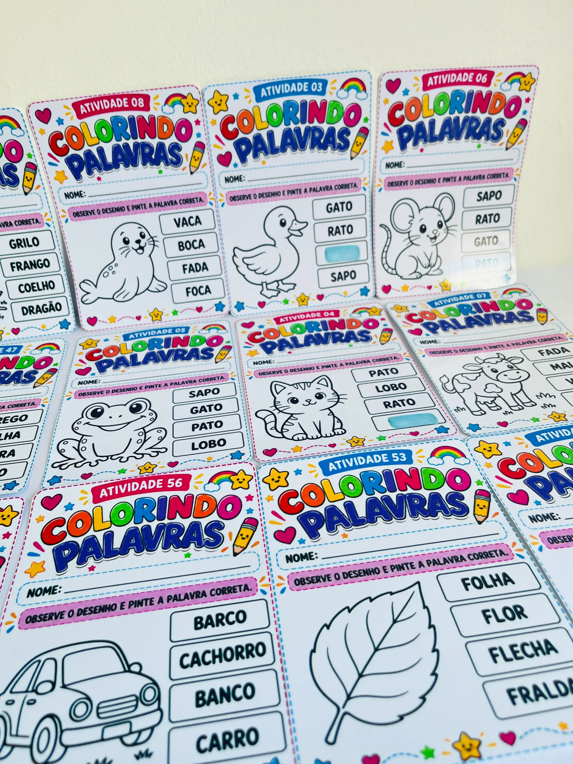Colorindo Palavras – 60 Atividades de Alfabetização para Imprimir — amostra 3: Habilidades e objetivos pedagógicos
