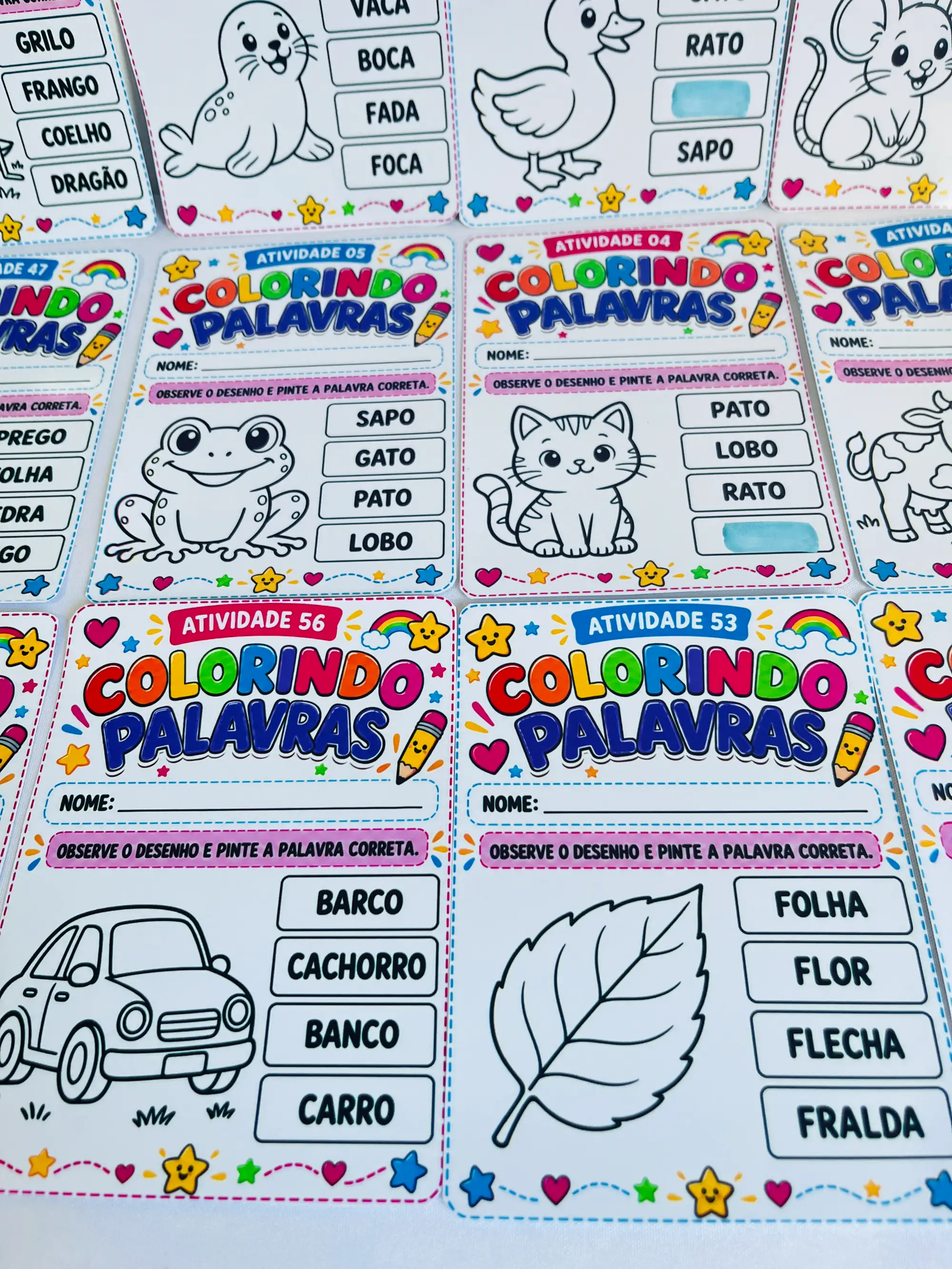 Colorindo Palavras – 60 Atividades de Alfabetização para Imprimir — capa do material
