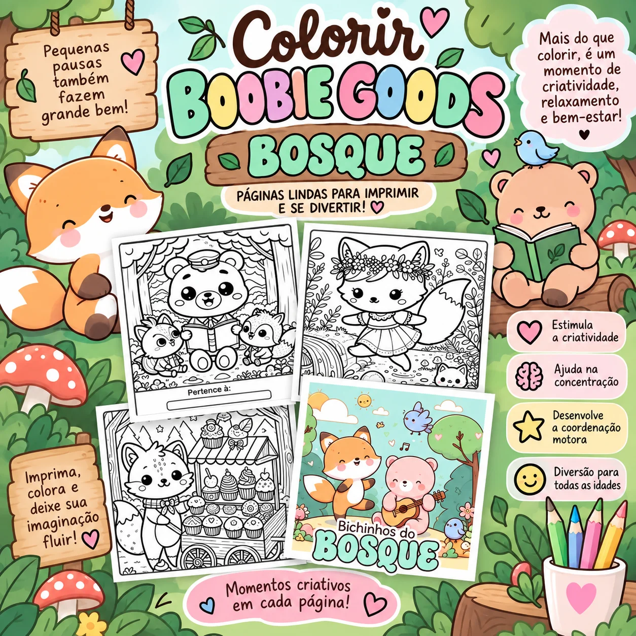 COLORIR BOOBIE GOODS BOSQUE - ATIVIDADE LUDICA ARTES — capa do material