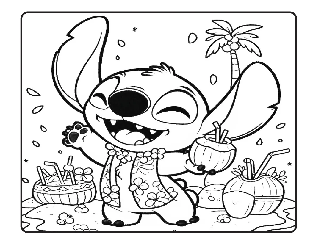COLORIR COM DIVERSÃO E CRIATIVIDADE COM O STITCH! — amostra 2: O Colorindo com Stitch é um material superfofo para deixar…