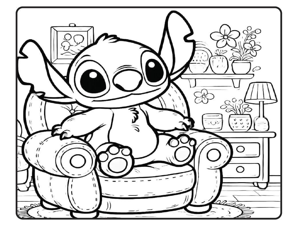 COLORIR COM DIVERSÃO E CRIATIVIDADE COM O STITCH! — amostra 5: O Colorindo com Stitch é um material superfofo para deixar…