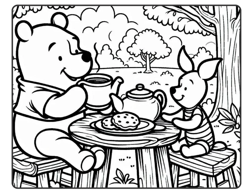 COLORIR COM URSINHO POOH -UMA DOCE AVENTURA PARA COLORIR! — amostra 3: O Colorindo com Ursinho Pooh é uma opção encantadora…