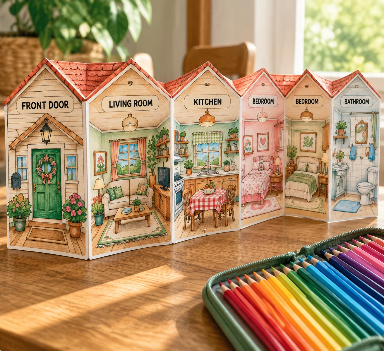 Colorir e Montar uma Casa - Build a House - Bilíngue — capa do material