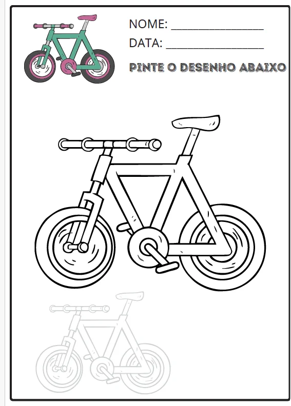 COLORIR MEIOS DE TRANSPORTE E ANIMAIS - ARTES — amostra 1: Atividades divertidas para a criança observar, reproduzir as…