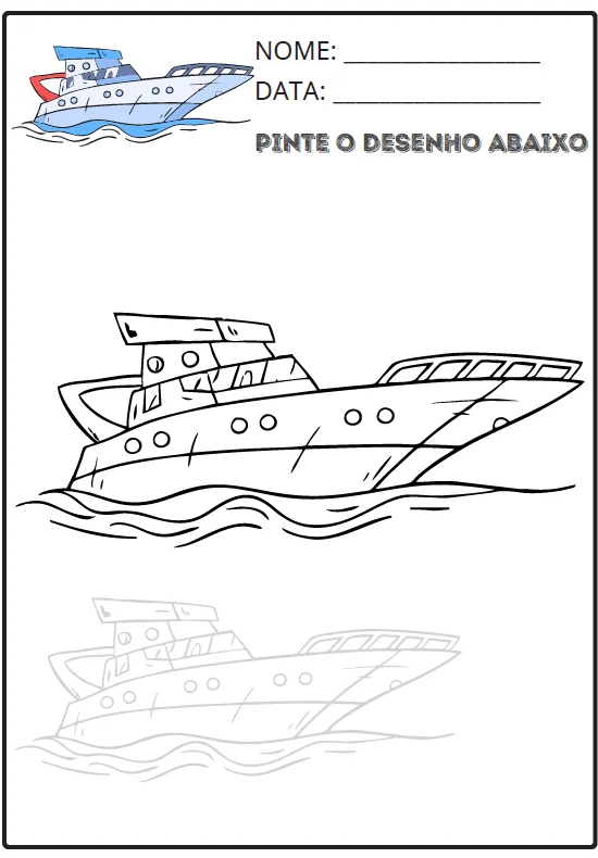 COLORIR MEIOS DE TRANSPORTE E ANIMAIS - ARTES — amostra 2: Atividades divertidas para a criança observar, reproduzir as…